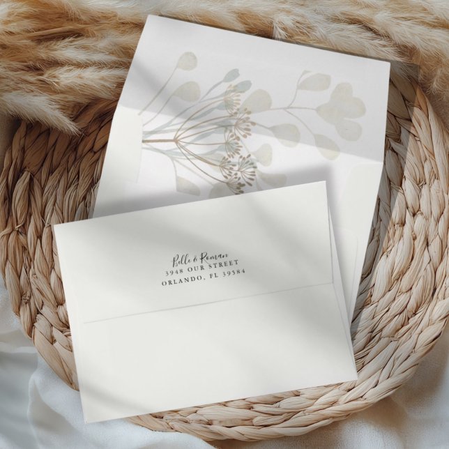 Minimal White & Beige Return Address Wedding  Envelope (Creator Uploaded)