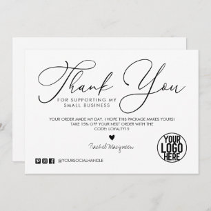 Minimal White Black Script Customer Thank You