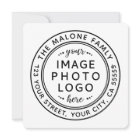 Minimal white custom logo or photo return address