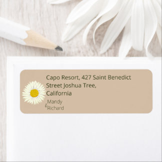 Minimal White Daisy Flowers on Beige Background