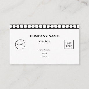 Minimal White Dots on Solid Black Background Business Card