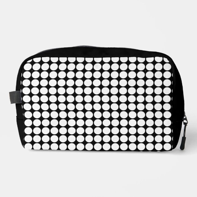 Minimal White Dots on Solid Black Background Dopp Kit (Front)