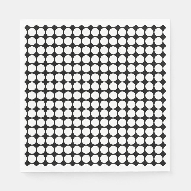 Minimal White Dots on Solid Black Background Napkin (Front)