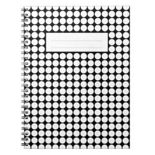Minimal White Dots on Solid Black Background Notebook