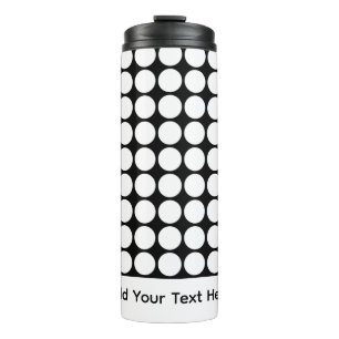 Minimal White Dots on Solid Black Background Thermal Tumbler
