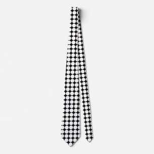 Minimal White Dots on Solid Black Background Tie