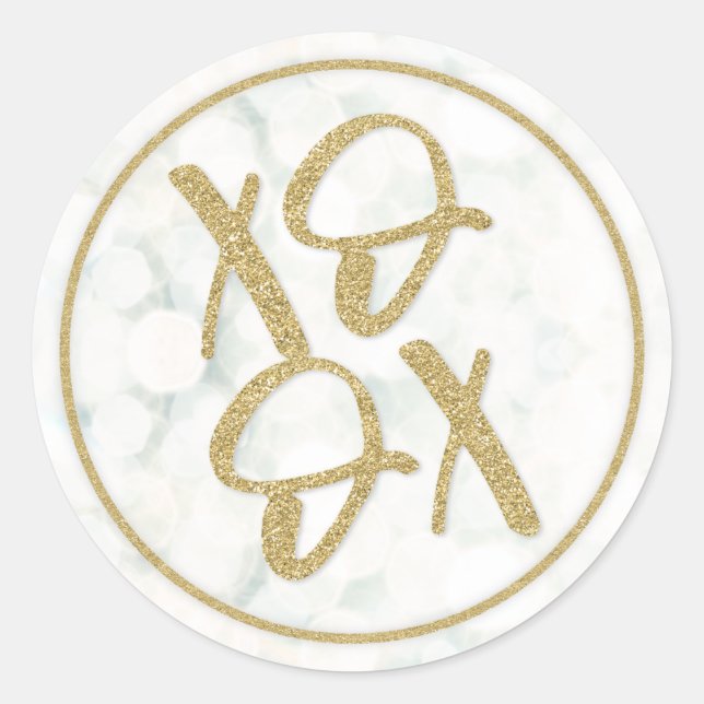 Minimal White + Gold XOXO Envelope Seal (Front)