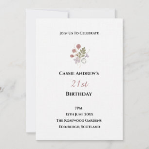 Minimal White Milestone Birthday Invitation