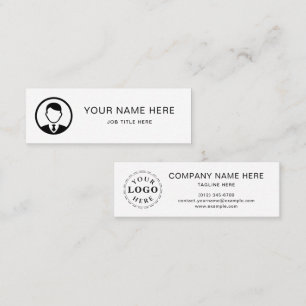 Minimal White Mini Calling Card with Black Script