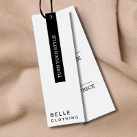 Minimal White Modern Business Hang tag