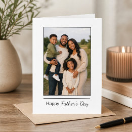 Minimal White Modern Family Father's Day Card