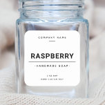 Minimal white or custom colour square product labe square sticker<br><div class="desc">White or custom colour product label. Background colour,  fonts and font colours are customisable. Upload your own logo,  move and resize elements and text with the design tool.</div>