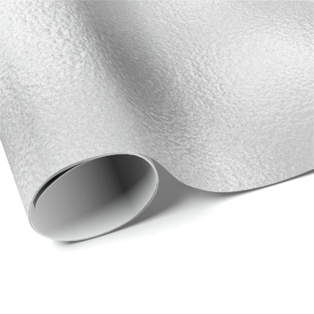 Minimal White Pearly Gray Silver Urban Glass Wrapping Paper (Roll Corner)
