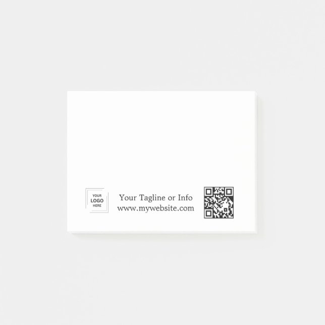 Minimal White QR Business Logo Note Design (Front)