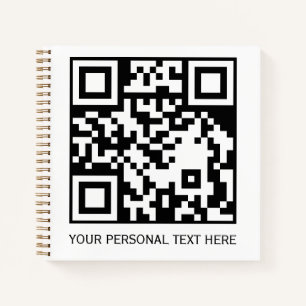 Minimal White QR Code Custom Business Notebook