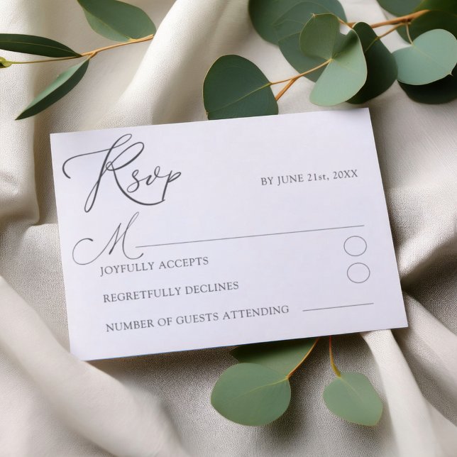 Minimal White RSVP Typography Wedding Card (Creator Uploaded)