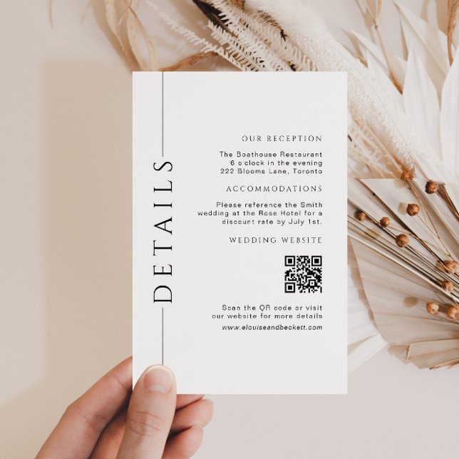 Minimal White Wedding Details Insert QR Code (Creator Uploaded)