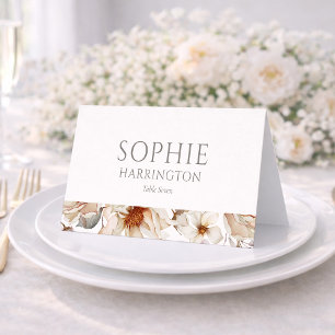 Minimal White Wedding Place Card