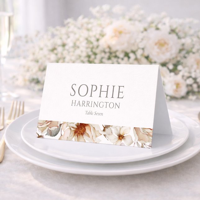 Minimal White Wedding Place Card  (Creator Uploaded)