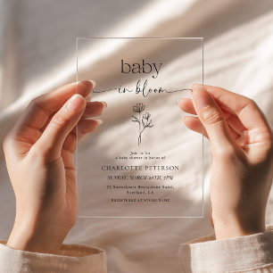Minimal Wildflower Baby Shower Invitation