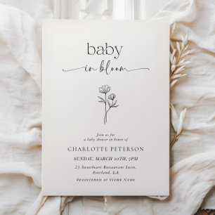 Minimal Wildflower Baby Shower Invitation