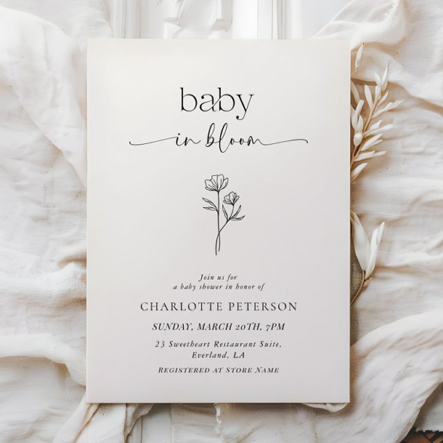 Minimal Wildflower Baby Shower Invitation (Creator Uploaded)