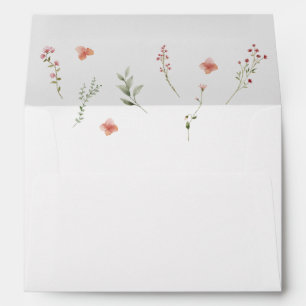 Minimal Wildflower Budget Bridal Shower Envelope