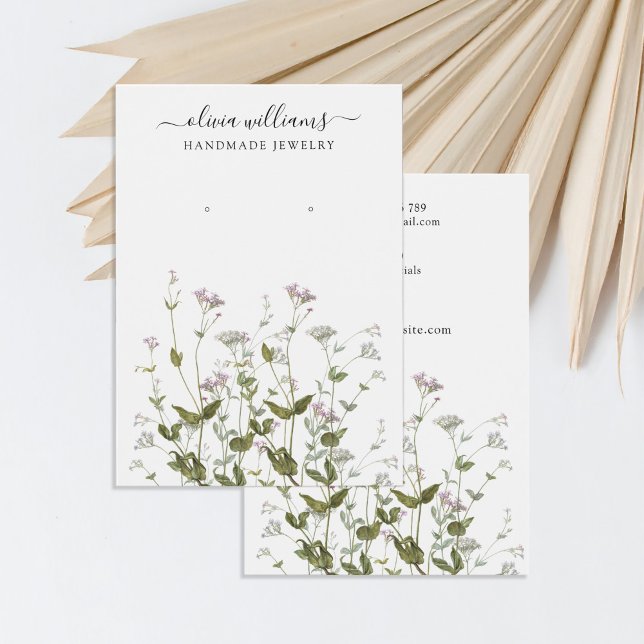 Minimal Wildflower Earring Jewellery Display Card (Creator Uploaded)