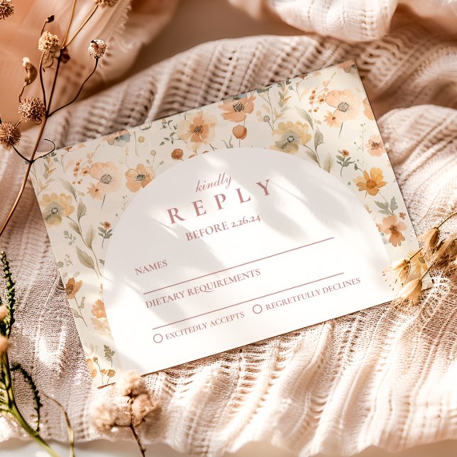Minimal Wildflower Frame Graduation RSVP Card (Creator Uploaded)