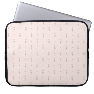 Minimal Wildflower Pattern with Dots Laptop Sleeve