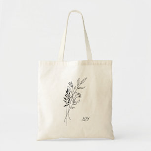 Minimal Wilf Flowers , bohemiam minimal Tote Bag