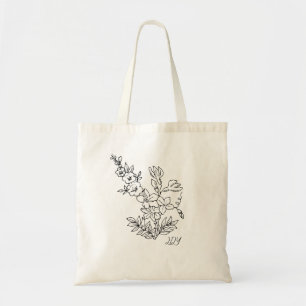 Minimal Wilf Flowers , bohemiam minimal Tote Bag