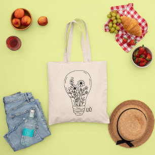 Minimal Wilf Flowers , bohemiam minimal Tote Bag