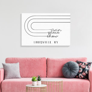 Minimal Win Place Show Horse Track Personalised Canvas Print