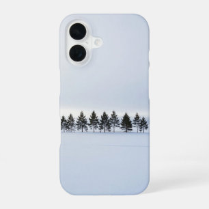 Minimal Winter Tiny Trees White Phone Case