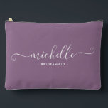 Minimal Wisteria Purple Personalised Bridesmaid Accessory Pouch<br><div class="desc">Introducing our Chic Minimalist Wisteria Purple Personalised Bridesmaid Accessory Pouch, a stylish and versatile gift designed to celebrate your bridesmaids in elegance. This accessory pouch is the epitome of modern chic, perfect for any occasion from bridesmaid proposals to bridal showers. Crafted with a minimalist design, this pouch features a Wisteria...</div>