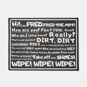 Minimal, Witty - Fred the Mat, Your humourous text Doormat