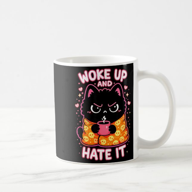 Minimal Woke Up Hate It Coffee Mug (Right)