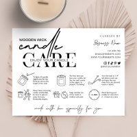 Minimal Wooden Wick Candle Care Instructions