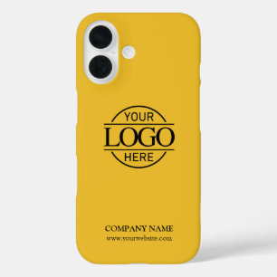 Minimal Yellow Promotional Company Business Logo iPhone 16 Case
