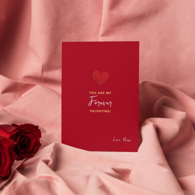 Minimal You Are My Forever Valentine Red Heart Invitation (Creator Uploaded)