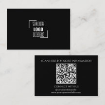 Minimal Your Logo Here Black and White QR Code