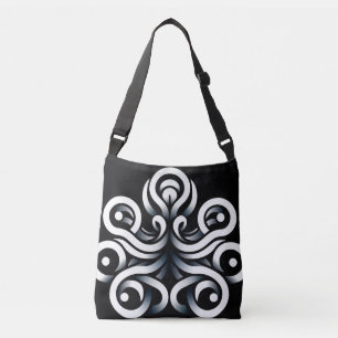 Minimal Zen Sacred Geometric Mandala Abstract Crossbody Bag