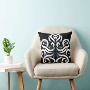 Minimal Zen Sacred Geometric Mandala Abstract Cushion