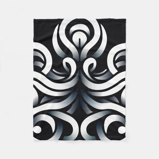 Minimal Zen Sacred Geometric Mandala Abstract Fleece Blanket (Front)