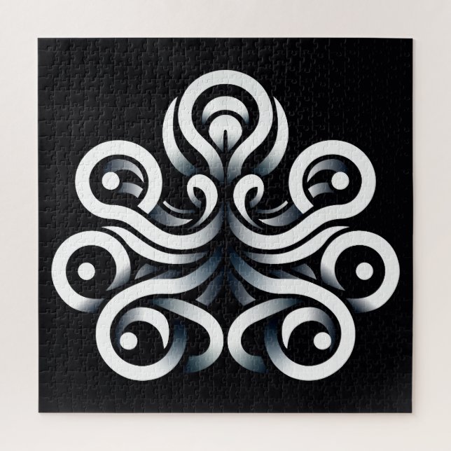 Minimal Zen Sacred Geometric Mandala Abstract Jigsaw Puzzle (Vertical)