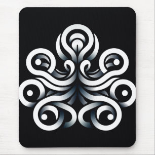 Minimal Zen Sacred Geometric Mandala Abstract Mouse Pad