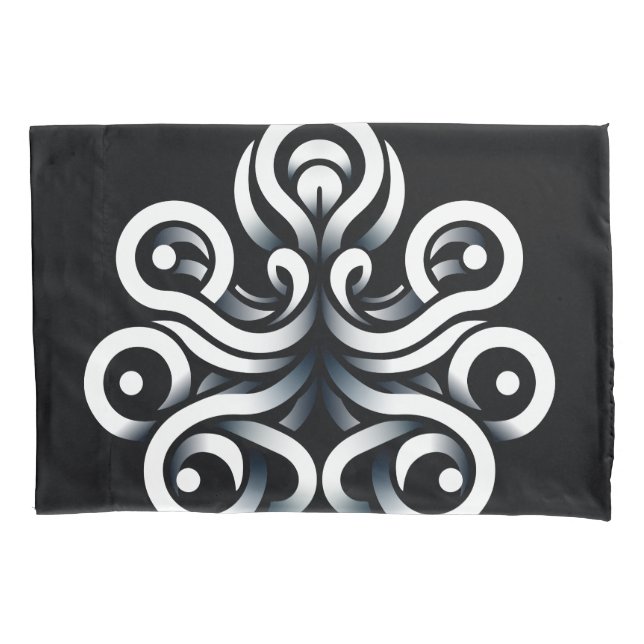 Minimal Zen Sacred Geometric Mandala Abstract Pillowcase (Front)