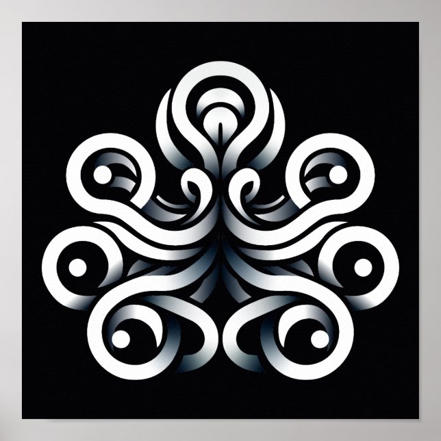 Minimal Zen Sacred Geometric Mandala Abstract Poster (Front)