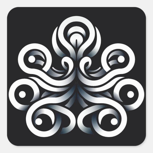 Minimal Zen Sacred Geometric Mandala Abstract Square Sticker (Front)